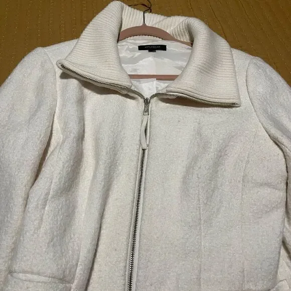 Ann Taylor sweater jacket wool blend size 12 cream white - Picture 9 of 9